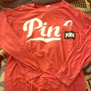 VS PINK pink long sleeve top size L